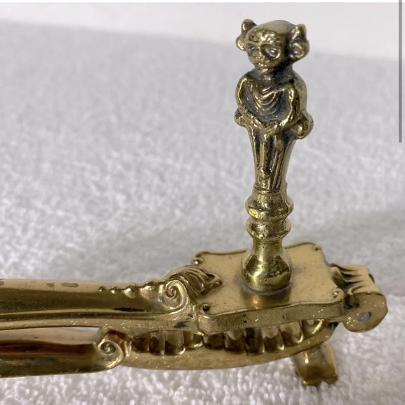 Antique England Brass Nutcracker With Standing Gargoyle - Picture 2 of 15